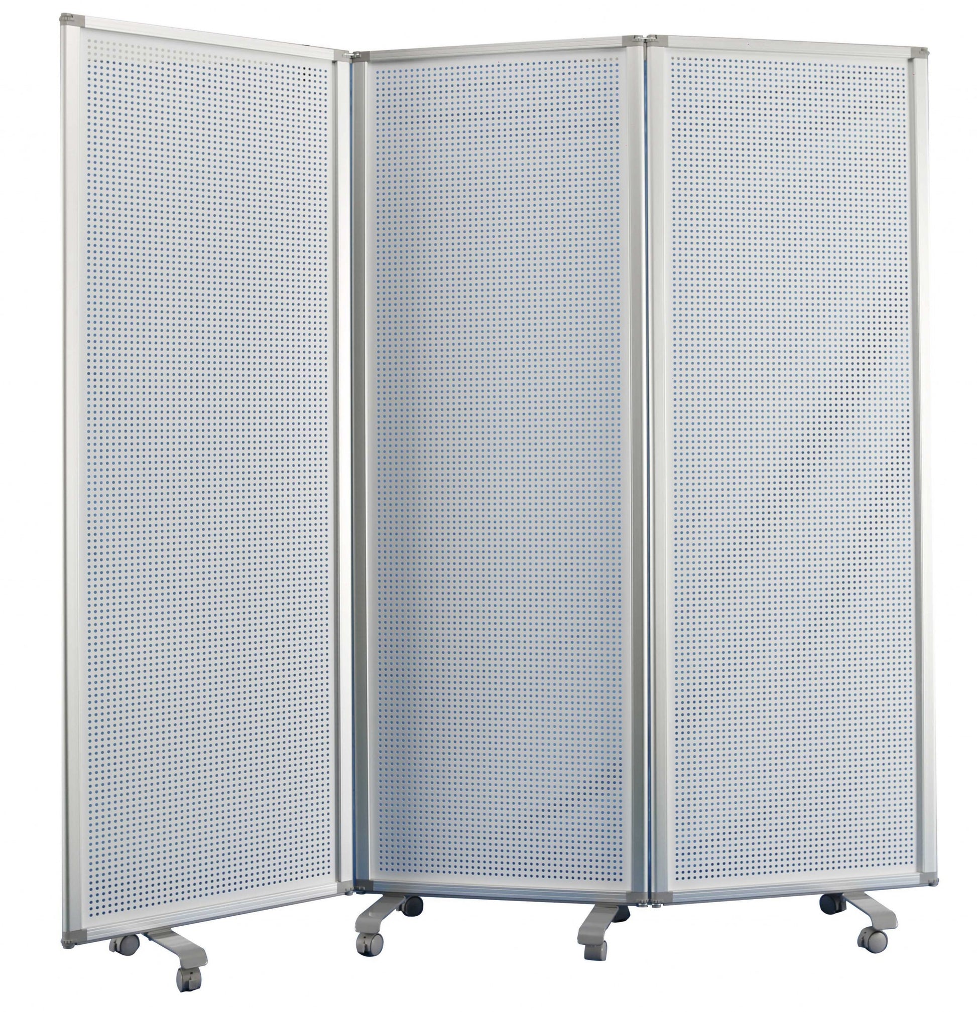 71" White Iron Folding Six Panel Screen Room Divider-Room Dividers-DECOROLALA