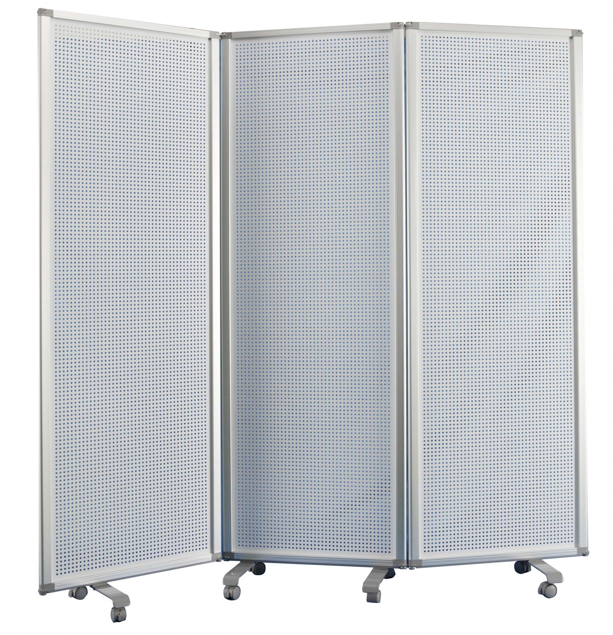 71" White Iron Folding Six Panel Screen Room Divider-Room Dividers-DECOROLALA