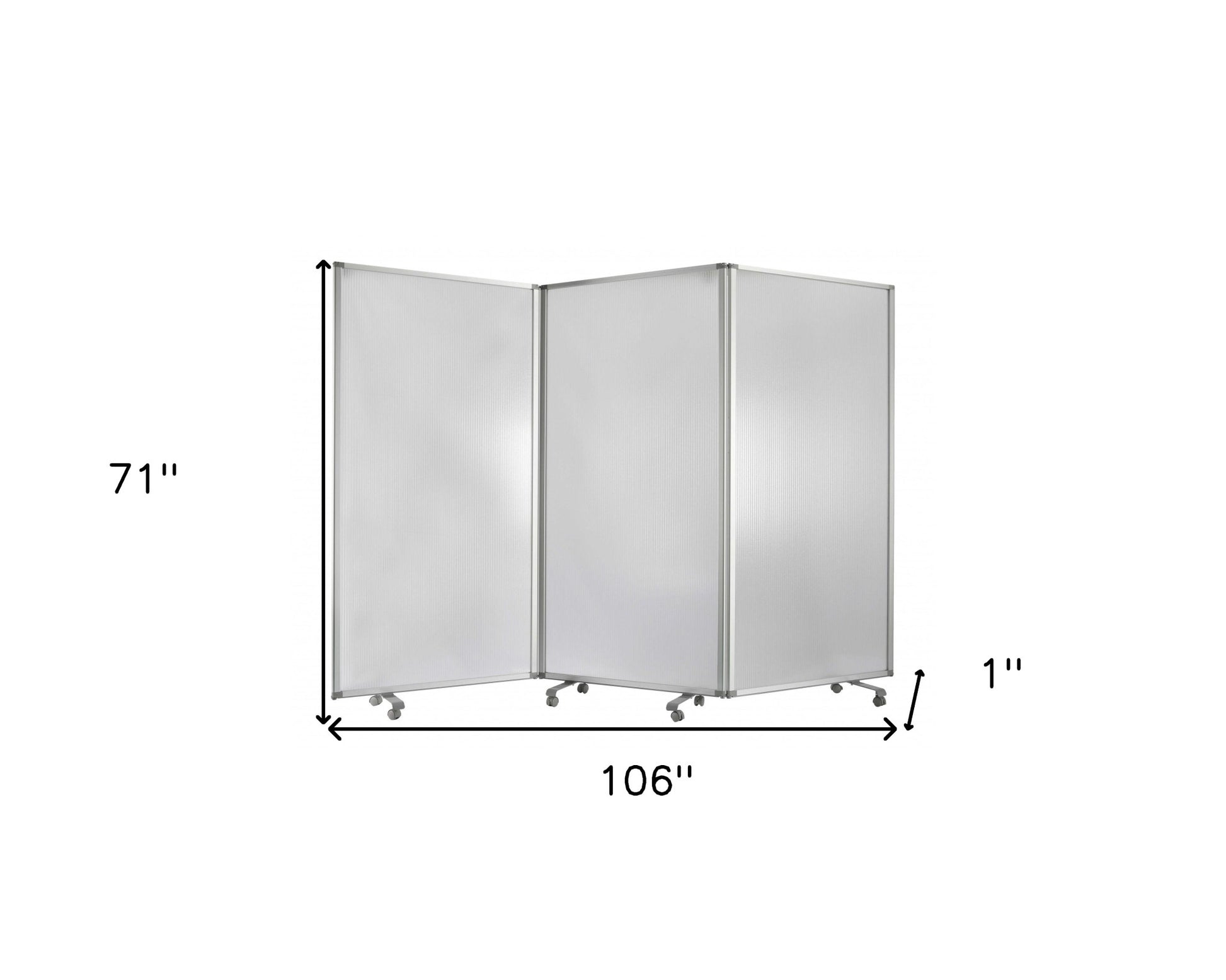 71" White Iron Folding Three Panel Screen Room Divider-Room Dividers-DECOROLALA