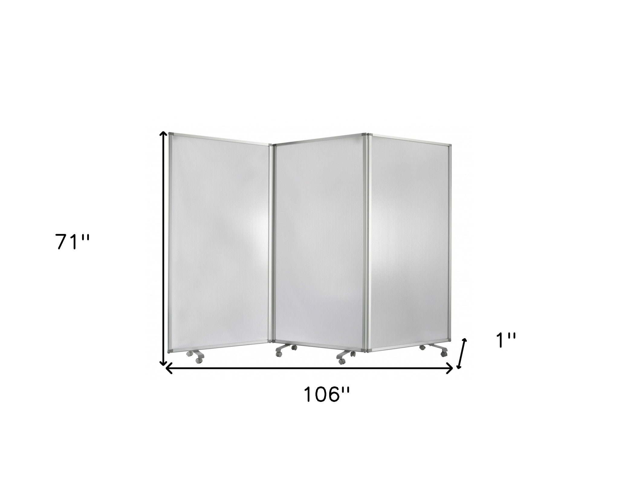 71" White Iron Folding Three Panel Screen Room Divider-Room Dividers-DECOROLALA