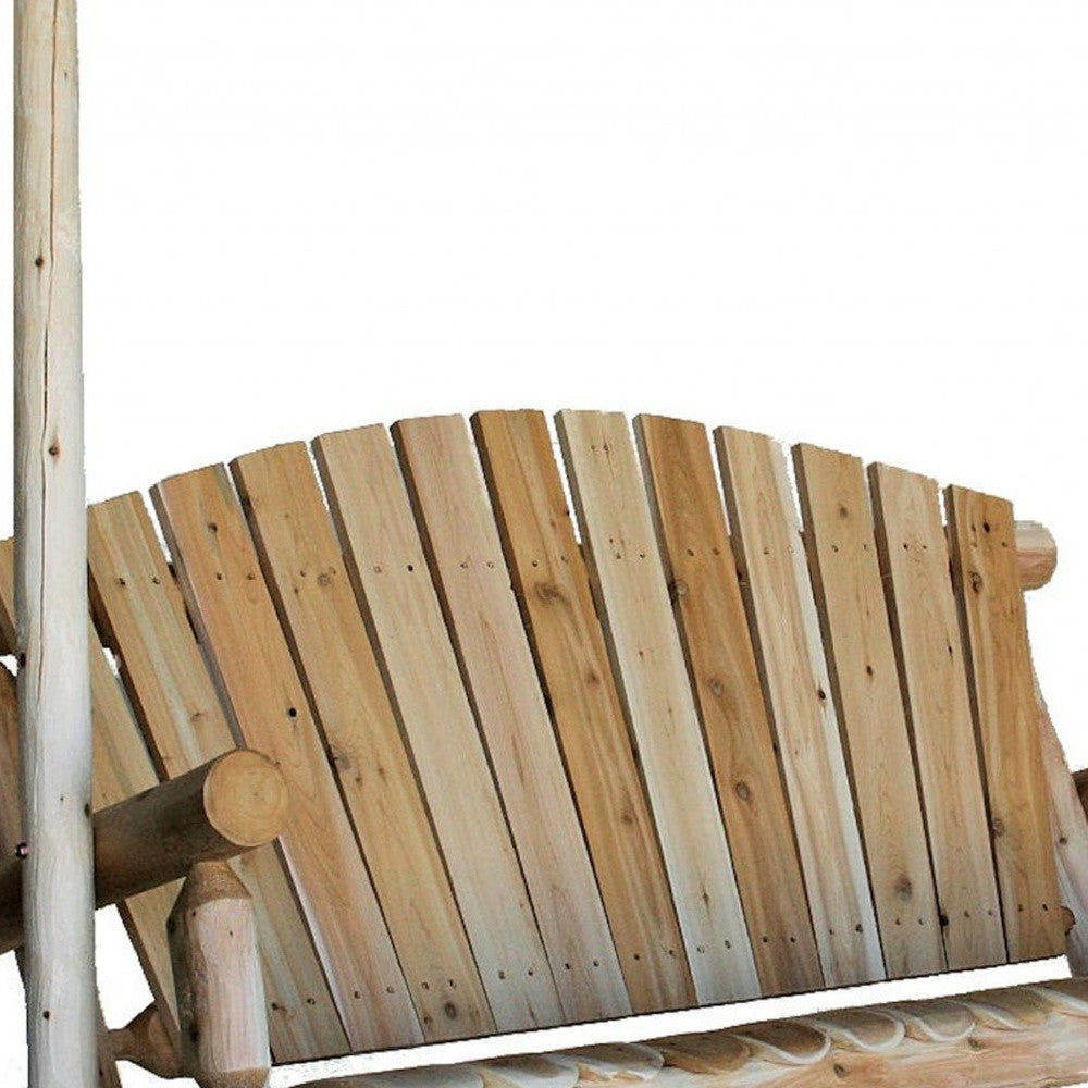71" X 24" X 47" Natural Wood Porch Swing-Outdoor Chairs-DECOROLALA