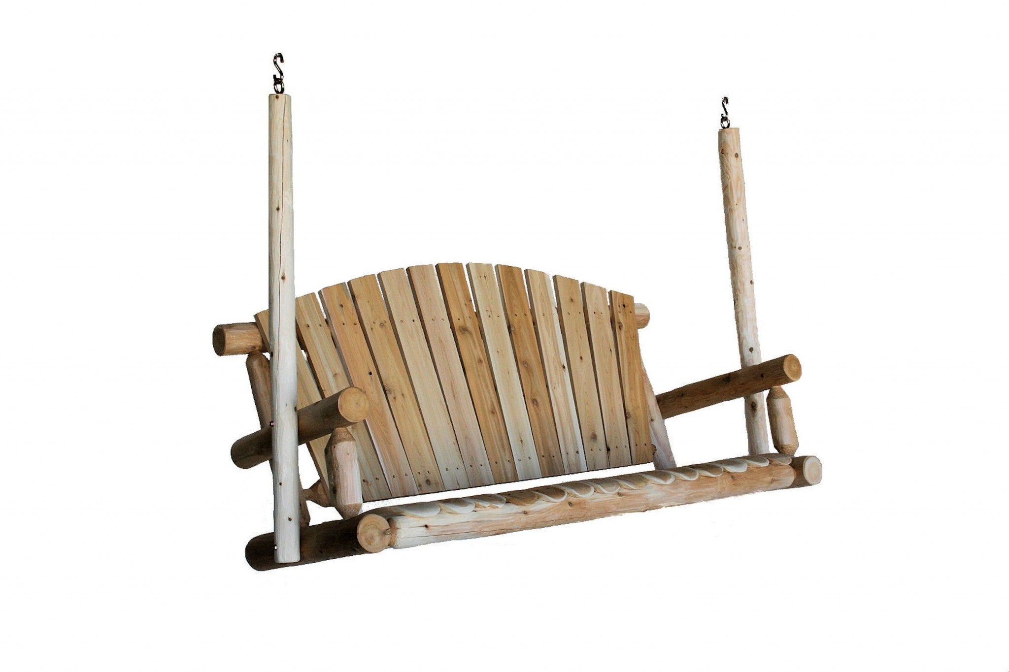 71" X 24" X 47" Natural Wood Porch Swing-Outdoor Chairs-DECOROLALA