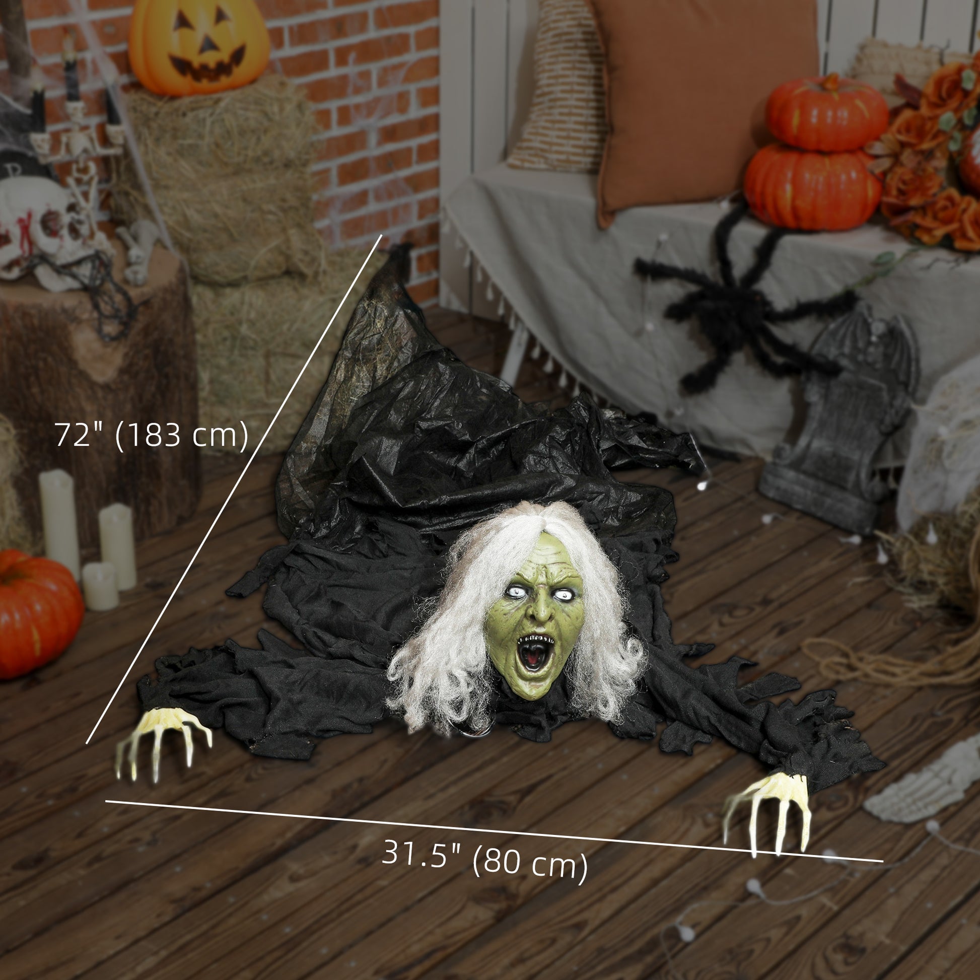 72" Animated Crawling Zombie - LED Eyes Halloween Prop-Home Furnishings > Holiday & Seasonal > Halloween Decorations-DECOROLALA