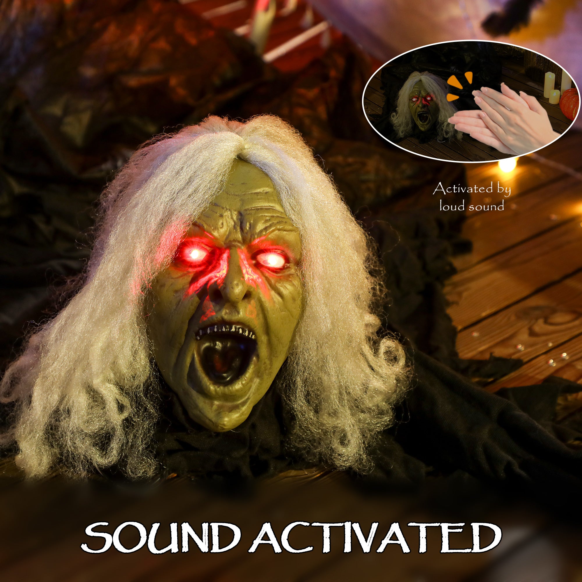 72" Animated Crawling Zombie - LED Eyes Halloween Prop-Home Furnishings > Holiday & Seasonal > Halloween Decorations-DECOROLALA