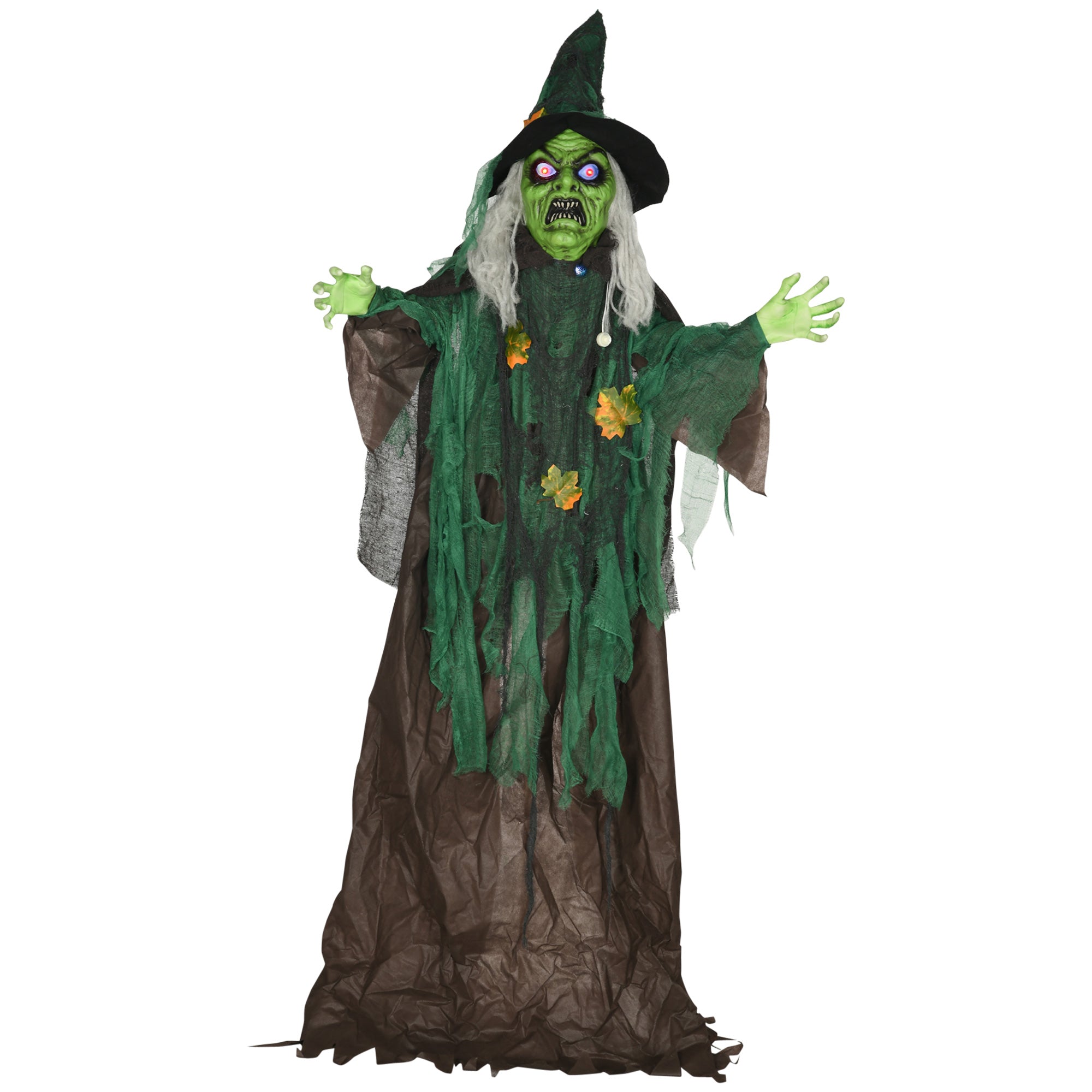 72" Animated Life Size Halloween Witch Prop - 6ft Outdoor-Home Furnishings > Holiday & Seasonal > Halloween Decorations-DECOROLALA