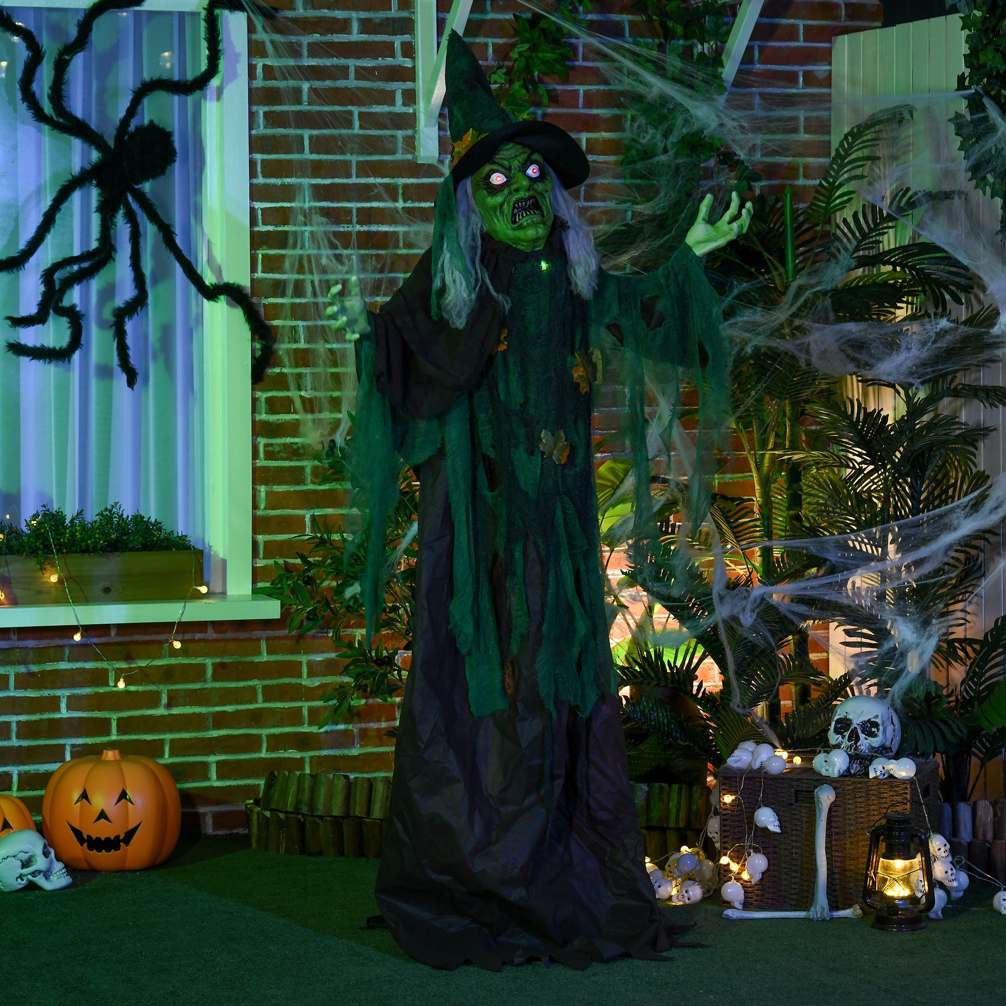 72" Animated Life Size Halloween Witch Prop - 6ft Outdoor-Home Furnishings > Holiday & Seasonal > Halloween Decorations-DECOROLALA