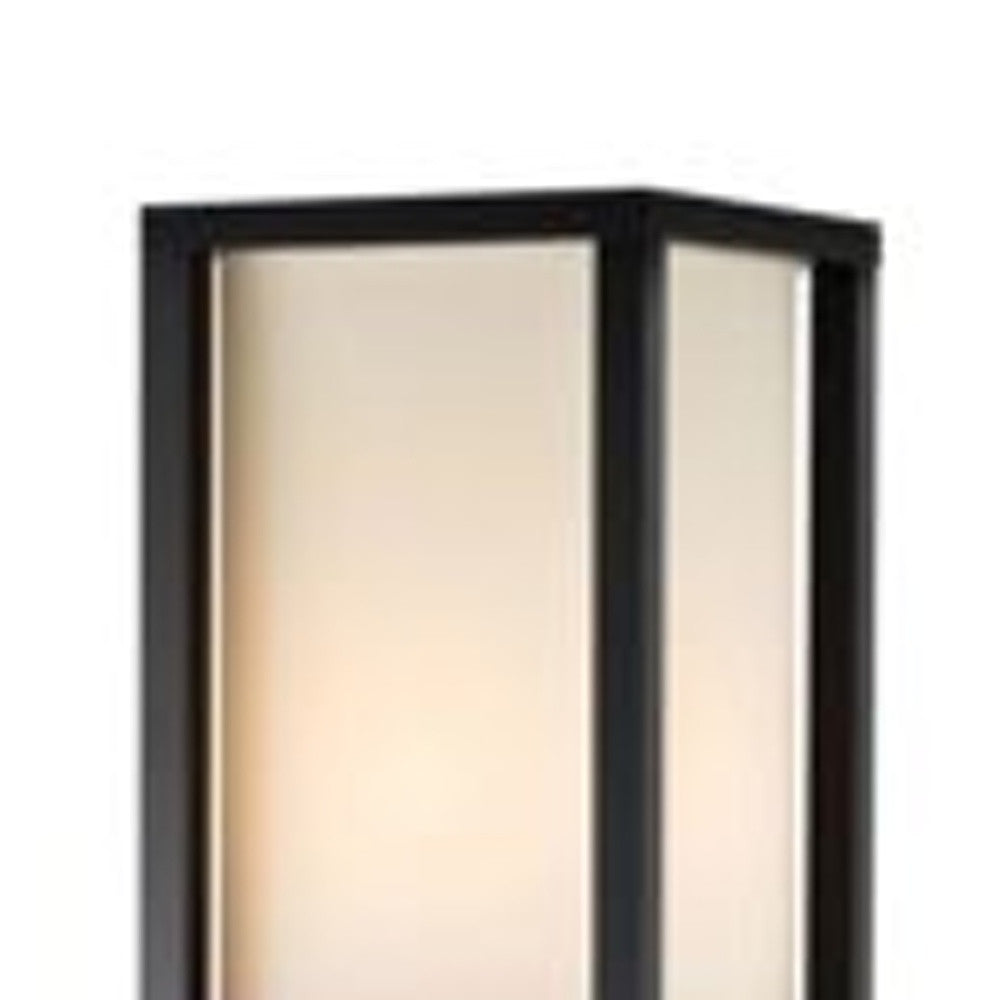 72" Black And White Solid Wood Column With White Cotton Shade-Floor Lamps-DECOROLALA