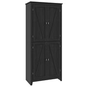 72" Black Pantry Cabinet with Shelves & Doors for Kitchen-DECOROLALA