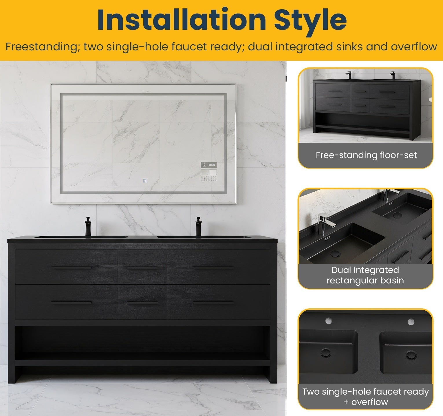 72" Black Rough Oak Freestanding Bathroom Vanity with Black Engineered Quartz Countertop-Migration_Bathroom Vanities-DECOROLALA