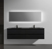 72" Black Wall Mount Double Sink Bathroom Vanity with Black Engineered Quartz Countertop-Migration_Bathroom Vanities-DECOROLALA