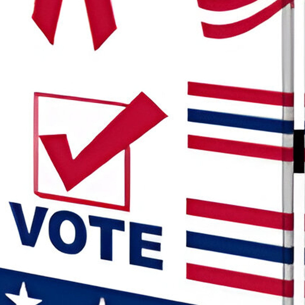 72" Blue and White Canvas Folding Three Panel Screen Room Divider-Room Dividers-DECOROLALA