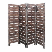 72" Brown Folding Four Panel Screen Room Divider-Room Dividers-DECOROLALA