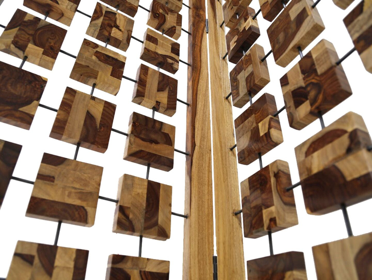 72" Brown Solid Wood Folding Three Panel Screen Room Divider-Room Dividers-DECOROLALA