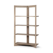 72" Brown Solid Wood and Wood Four Tier Bookcase-Bookcases-DECOROLALA