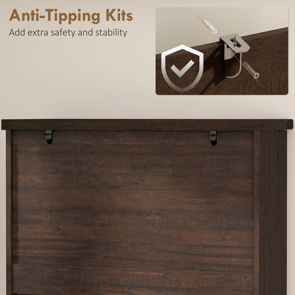 72" Farmhouse Kitchen Pantry Cabinet - Distressed Brown-Home Furnishings > Storage & Organization > Kitchen Pantry Cabinets-DECOROLALA