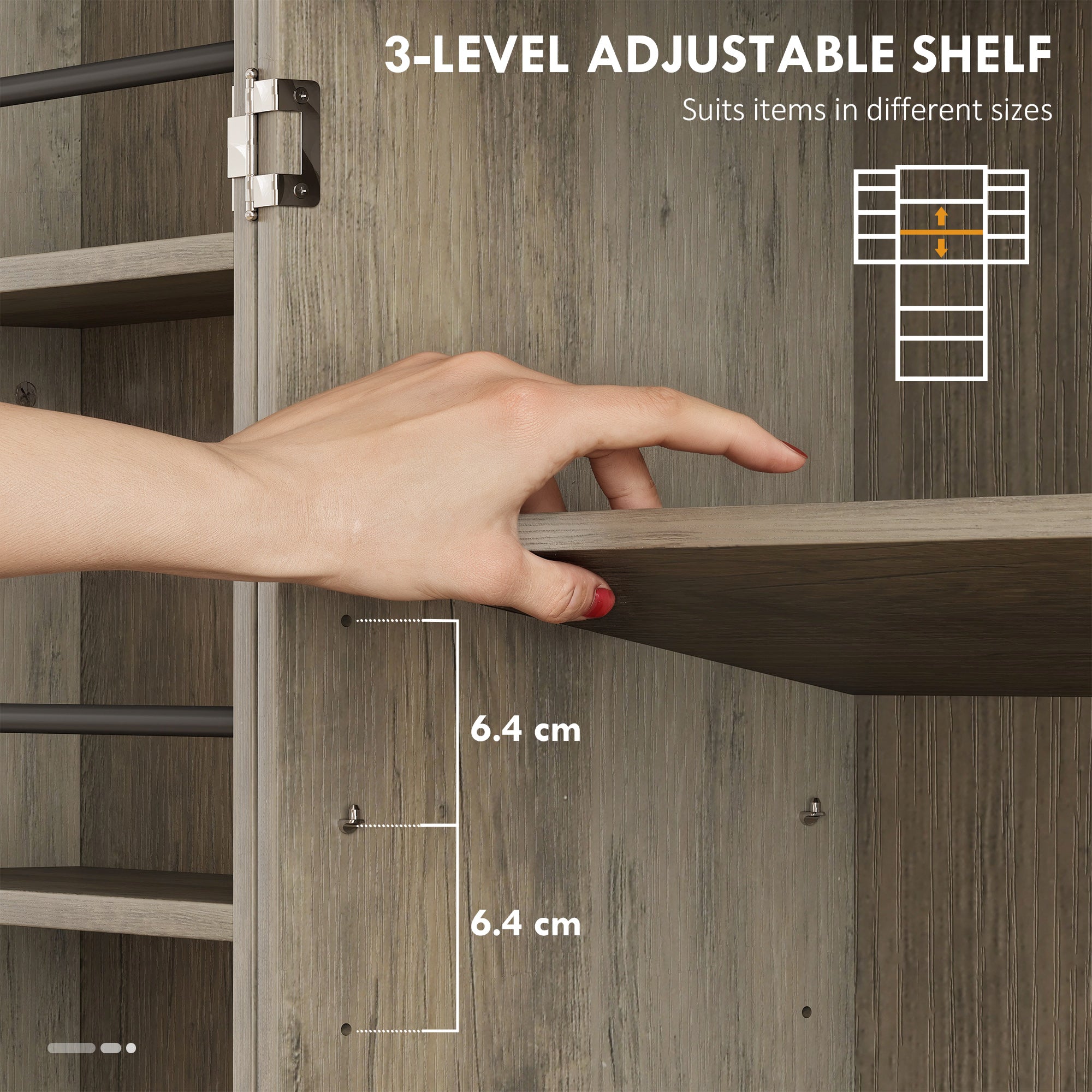 72" Farmhouse Pantry Cabinet - Grey, 4 Doors, Drawer, Shelves-DECOROLALA