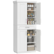 72" Freestanding Kitchen Pantry Storage Cabinet - White MDF-Home Furnishings > Storage & Organization > Kitchen Pantry Cabinets-DECOROLALA