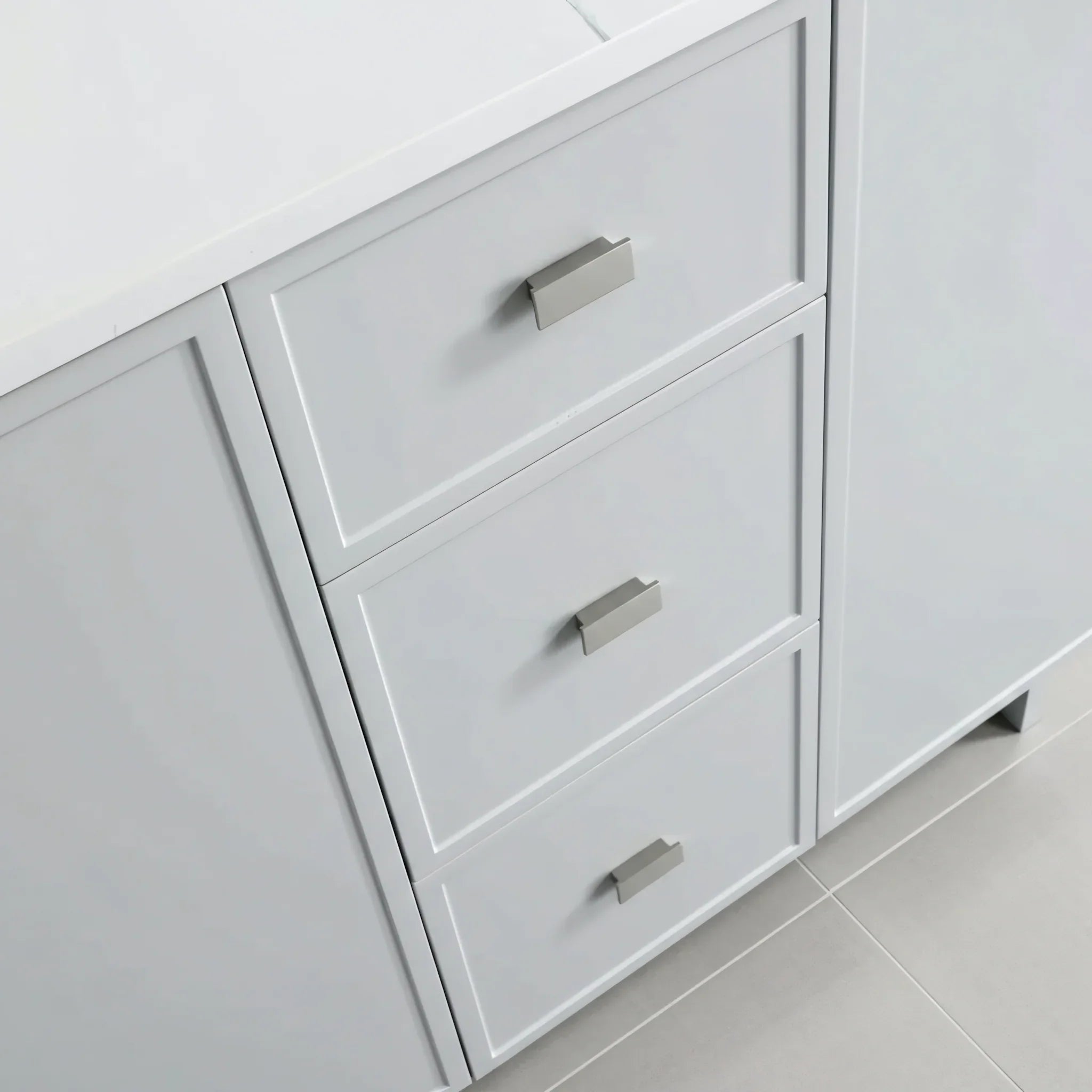 72" Hampton Grey Double Sink Freestanding Vanity with Engineered Calcutta Marble-Migration_Bathroom Vanities-DECOROLALA