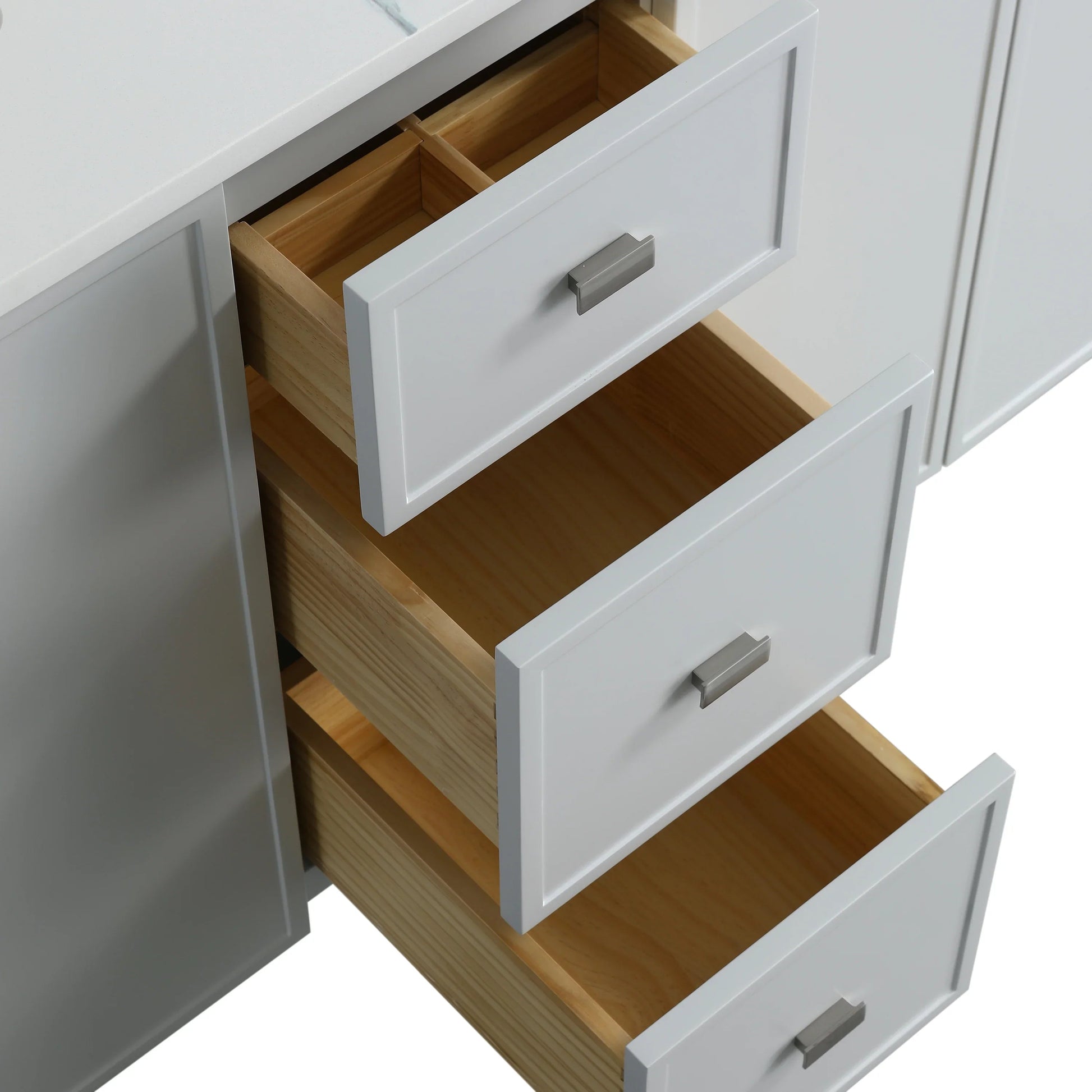 72" Hampton Grey Double Sink Freestanding Vanity with Engineered Calcutta Marble-Migration_Bathroom Vanities-DECOROLALA