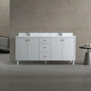 72" Hampton Grey Double Sink Freestanding Vanity with Engineered Calcutta Marble-Migration_Bathroom Vanities-DECOROLALA