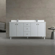 72" Hampton Grey Double Sink Freestanding Vanity with Pure White Quartz Countertop-Migration_Bathroom Vanities-DECOROLALA