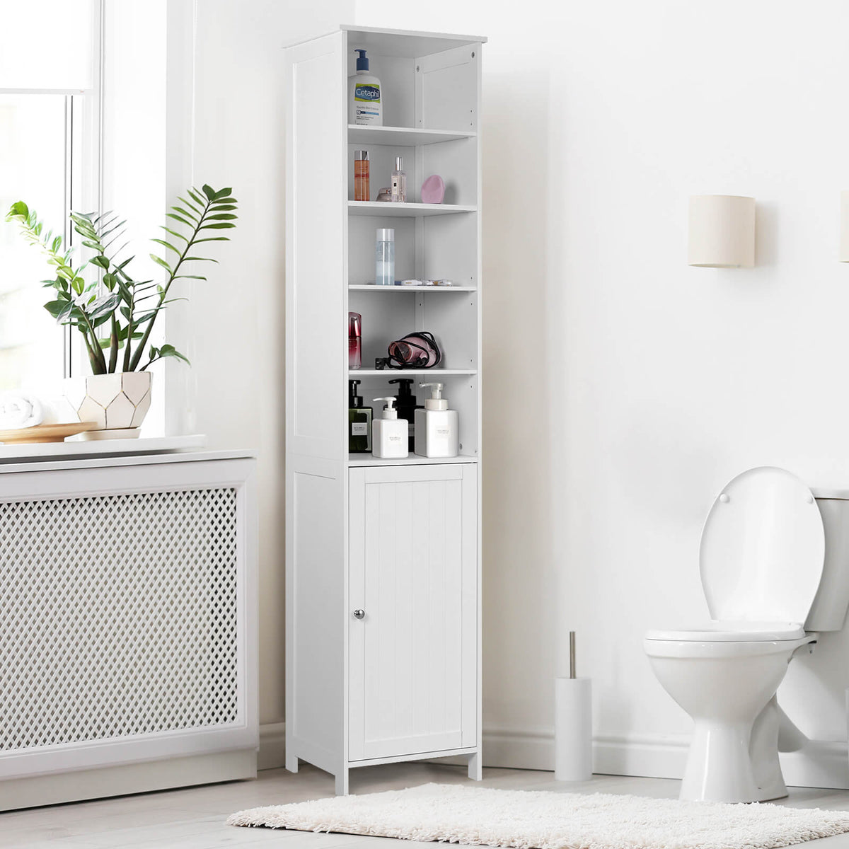 72 Inches Free Standing Tall Floor Bathroom Storage Cabinet-White-Floor Cabinets-DECOROLALA