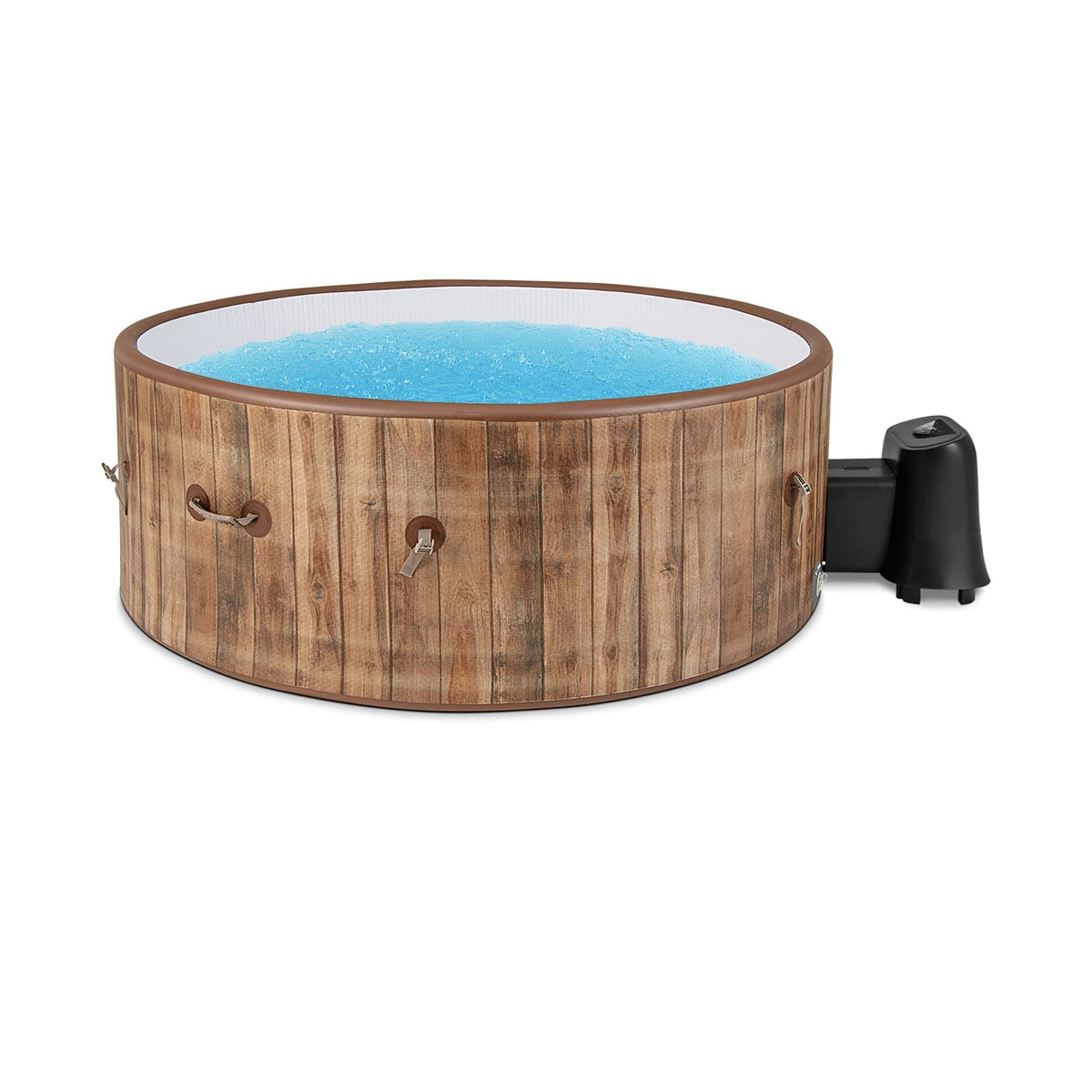 72 Inches Inflatable Hot Tub SPA with 120 Air Jets Electric Heater Pump for 4-6 Person-Coffee-Massage & Relaxation Products-DECOROLALA