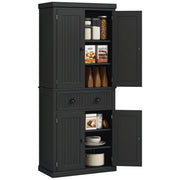 72" Kitchen Pantry Cabinet - Black Storage-DECOROLALA