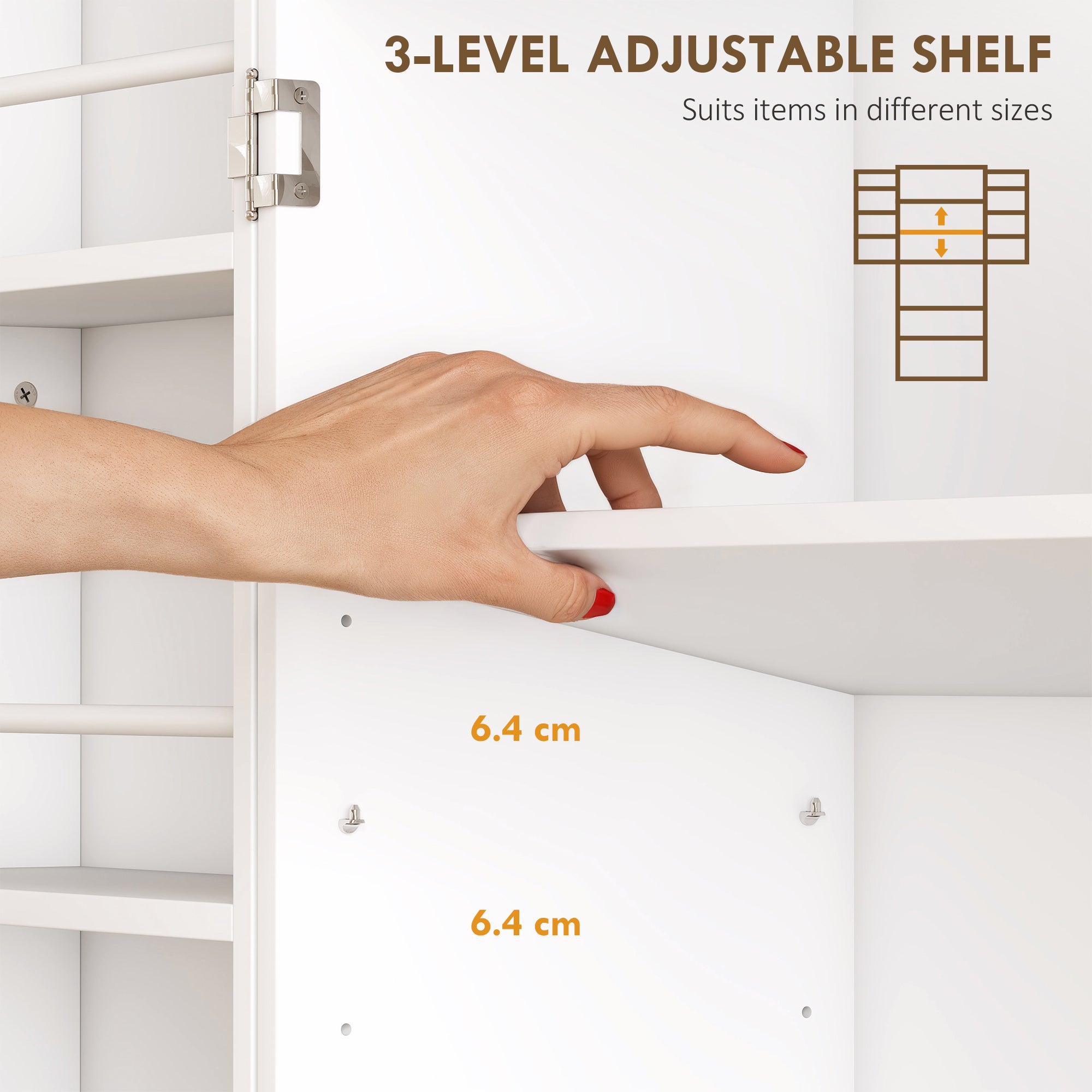 72" Kitchen Pantry Cabinet - White Farmhouse 4 Door Storage-DECOROLALA