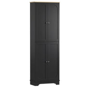 72" Pantry Cabinet with Adjustable Shelves - Black-DECOROLALA