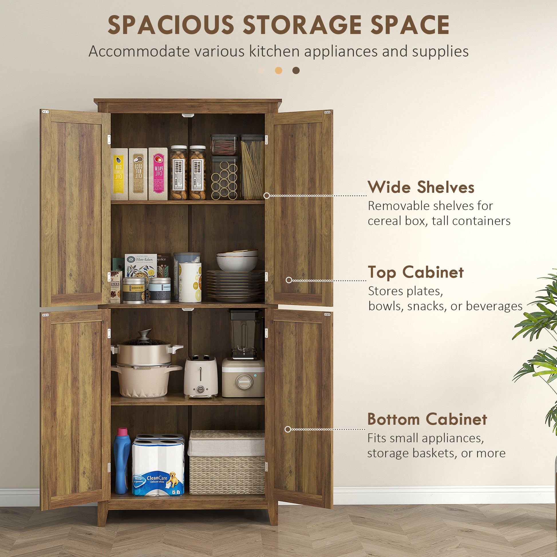 72" Storage Cabinet - Brown Barn Doors-DECOROLALA