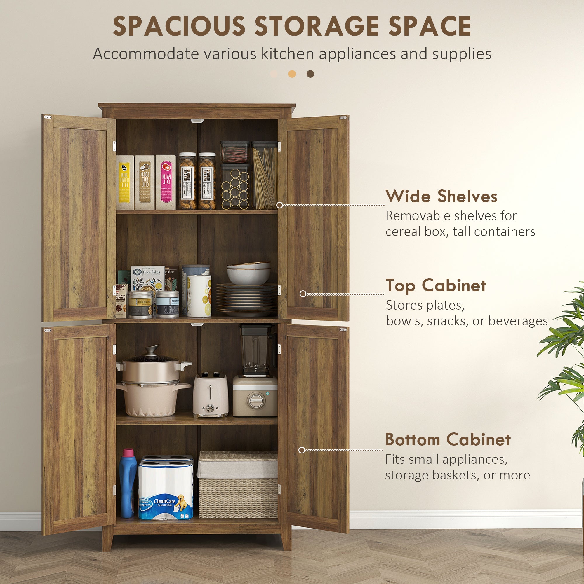 72" Storage Cabinet - Brown Barn Doors-DECOROLALA
