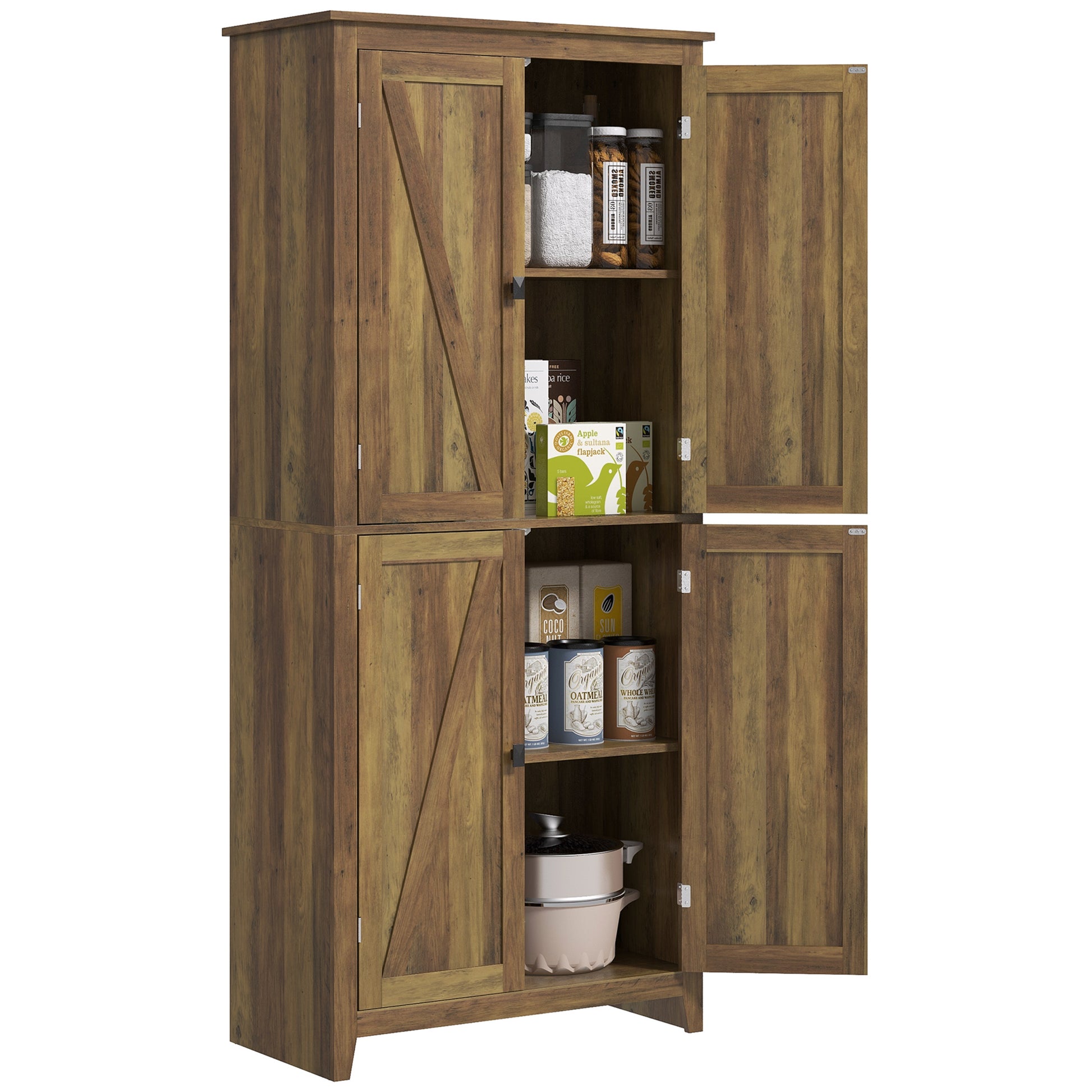 72" Storage Cabinet - Brown Barn Doors-DECOROLALA