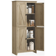 72" Storage Cabinet Pantry Natural Wood-DECOROLALA