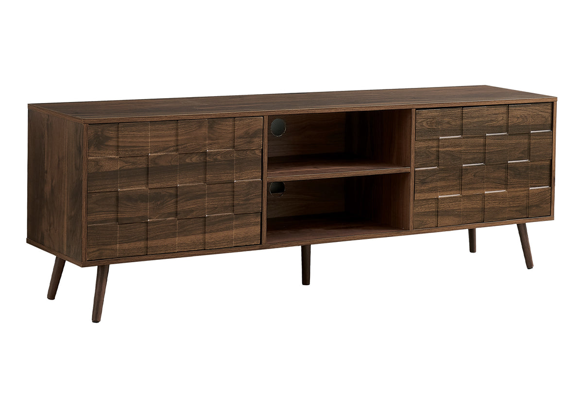 72" TV Stand with Storage - Dark Walnut-TV Stands-DECOROLALA