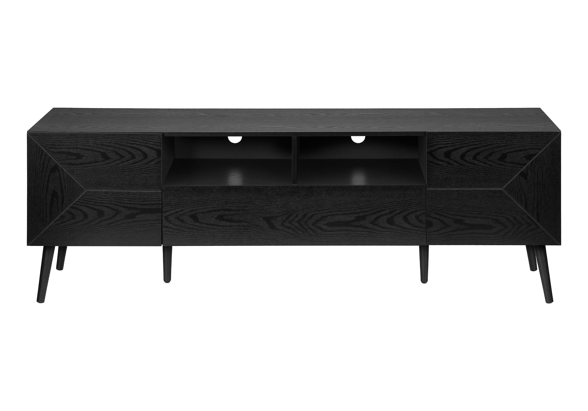 72" Walnut TV Stand with Storage-Bookshelf-DECOROLALA