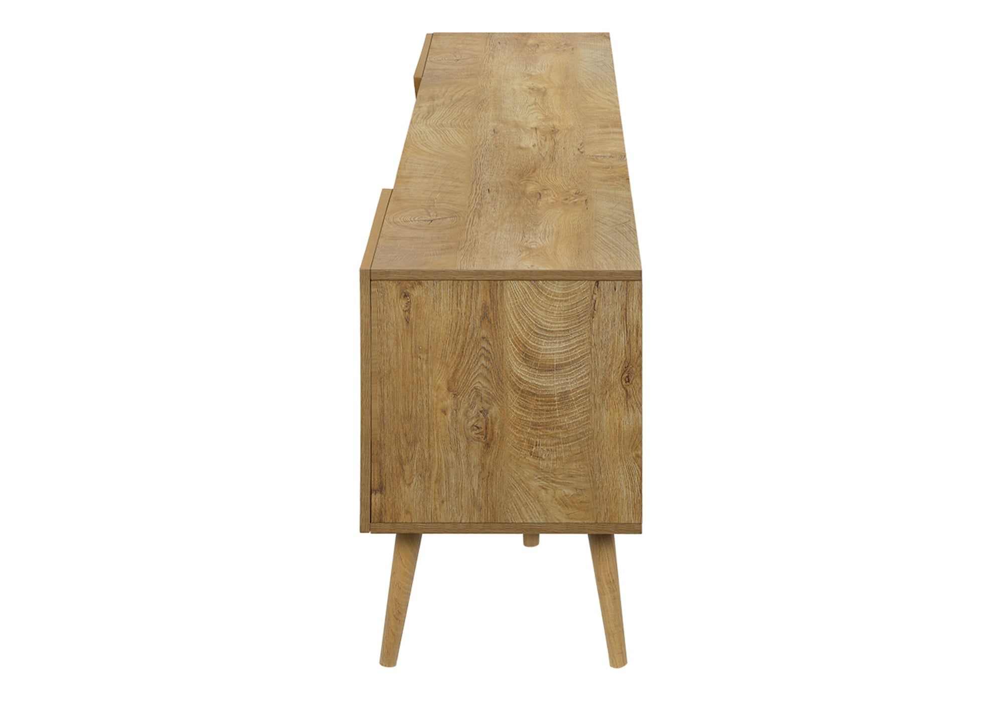 72" Walnut TV Stand with Storage-Bookshelf-DECOROLALA