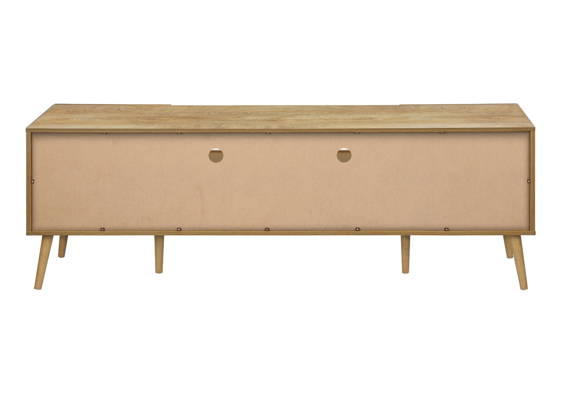 72" Walnut TV Stand with Storage-Bookshelf-DECOROLALA