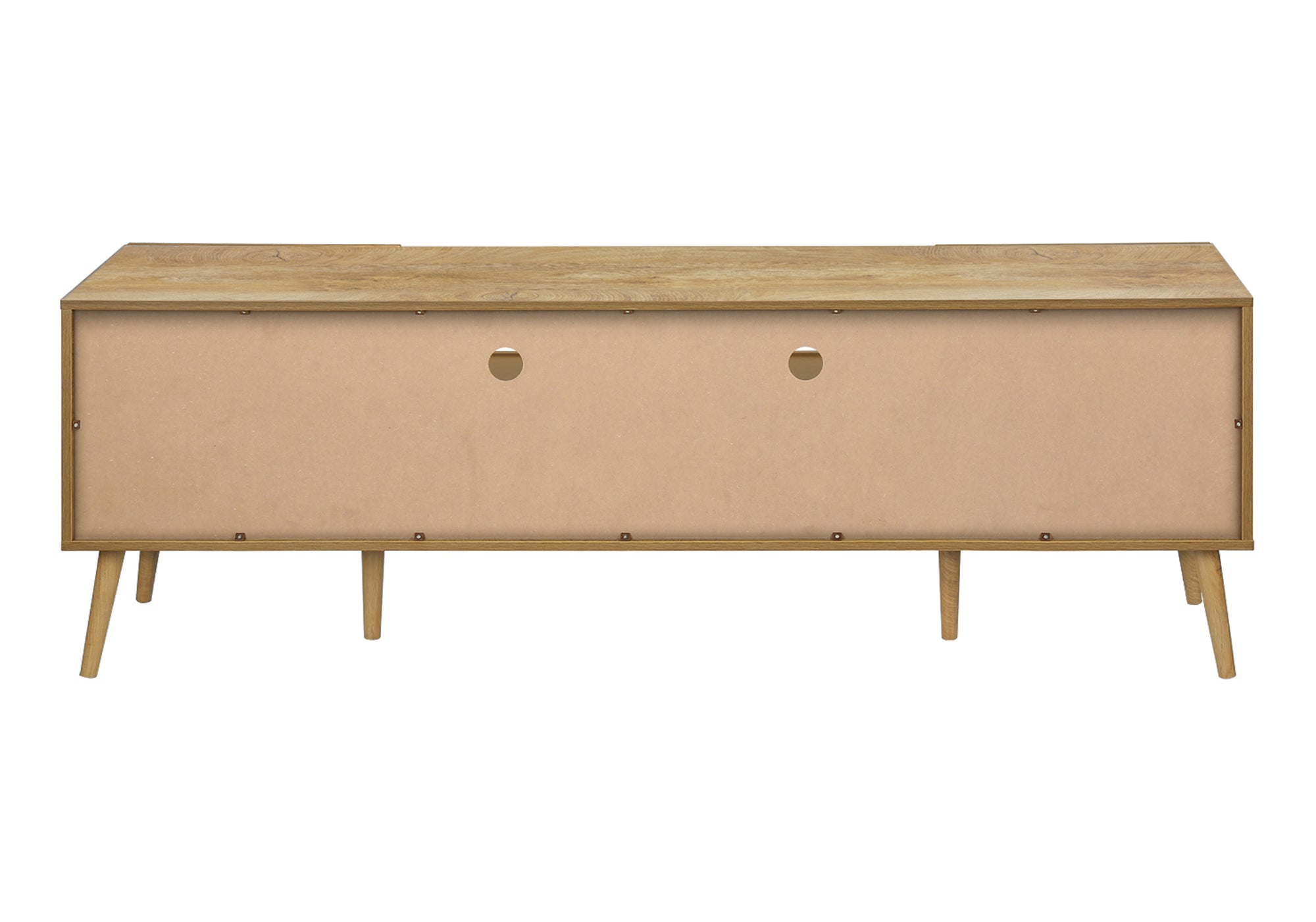 72" Walnut TV Stand with Storage-Bookshelf-DECOROLALA