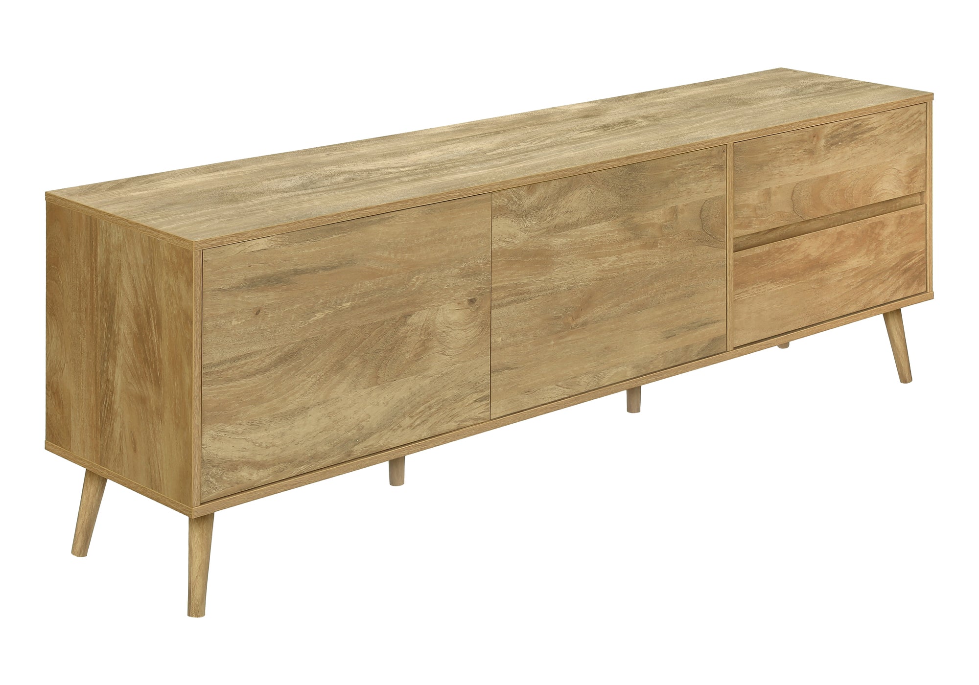 72" Walnut TV Stand with Storage-Tv Stand-DECOROLALA
