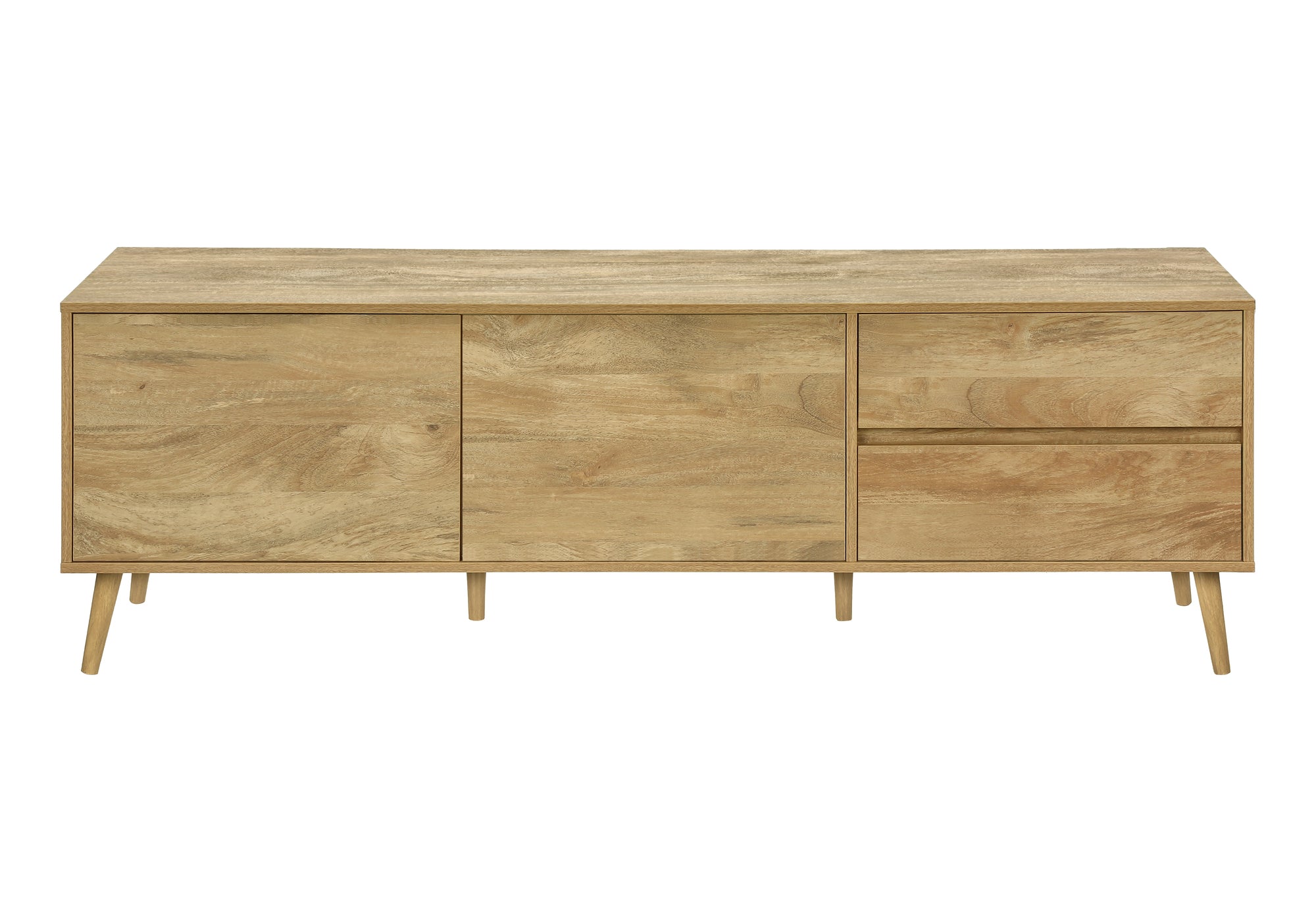 72" Walnut TV Stand with Storage-Tv Stand-DECOROLALA