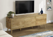 72" Walnut TV Stand with Storage-Tv Stand-DECOROLALA