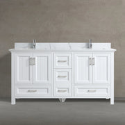 72" White Freestanding Double Sink Bathroom Vanity with Engineered Calcutta Marble Countertop-Migration_Bathroom Vanities-DECOROLALA