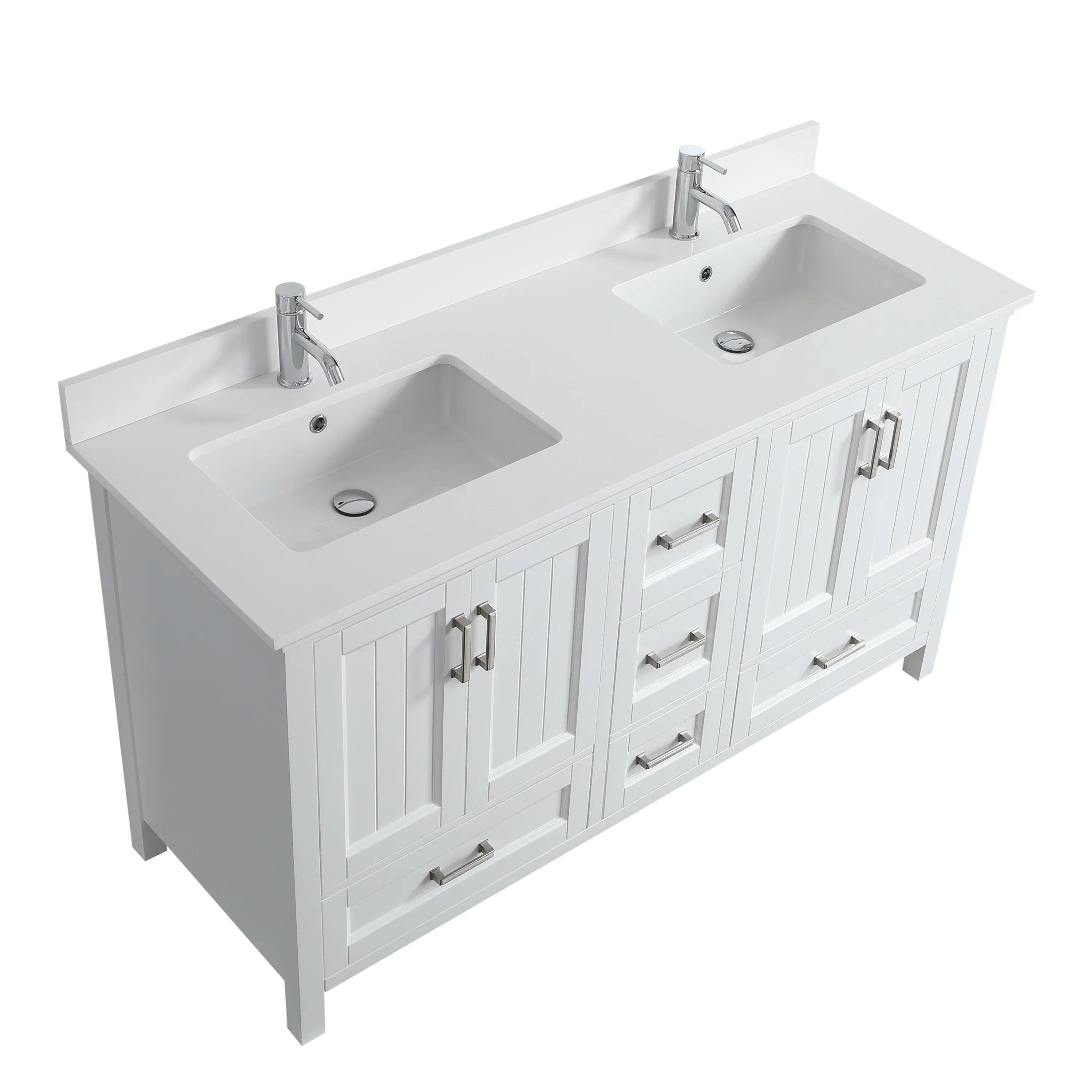 72" White Freestanding Double Sink Bathroom Vanity with White Quartz Countertop-Migration_Bathroom Vanities-DECOROLALA