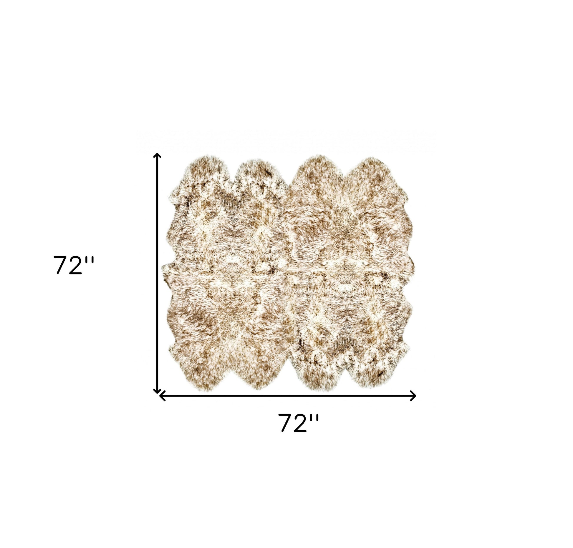 72" X 72" Gradient Chocolate Octo Sheepskin - Area Rug-Area Rugs-DECOROLALA