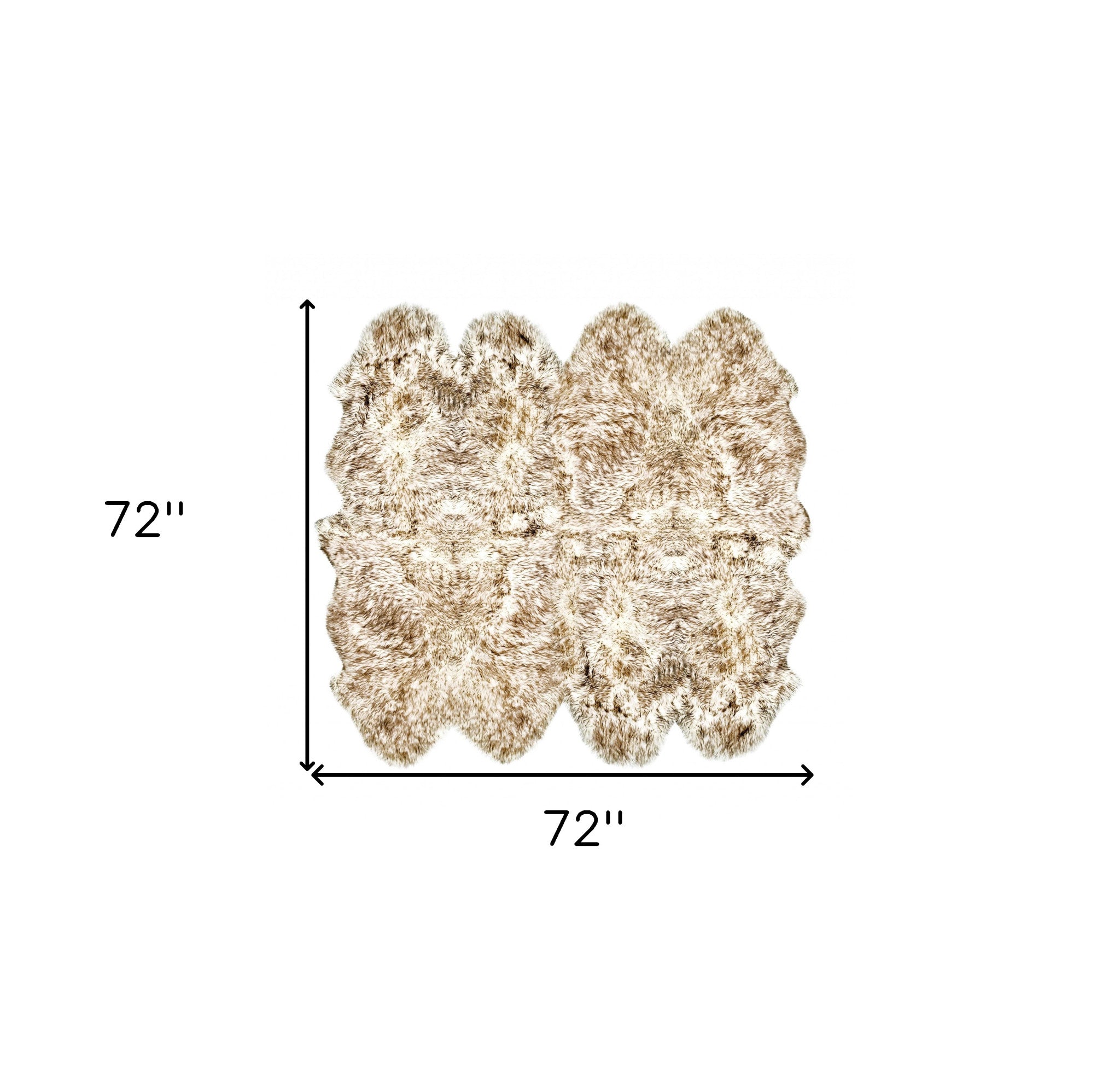 72" X 72" Gradient Chocolate Octo Sheepskin - Area Rug-Area Rugs-DECOROLALA