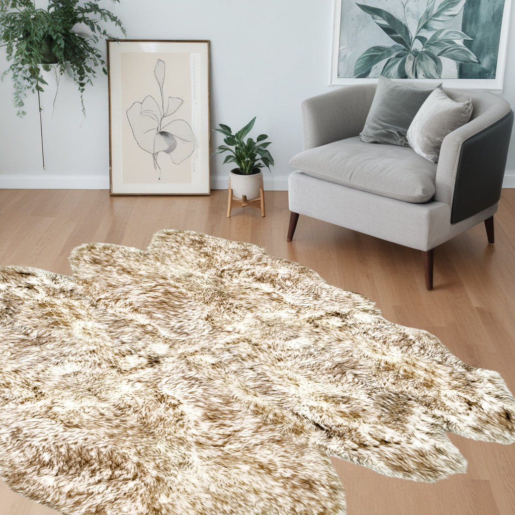 72" X 72" Gradient Chocolate Octo Sheepskin - Area Rug-Area Rugs-DECOROLALA