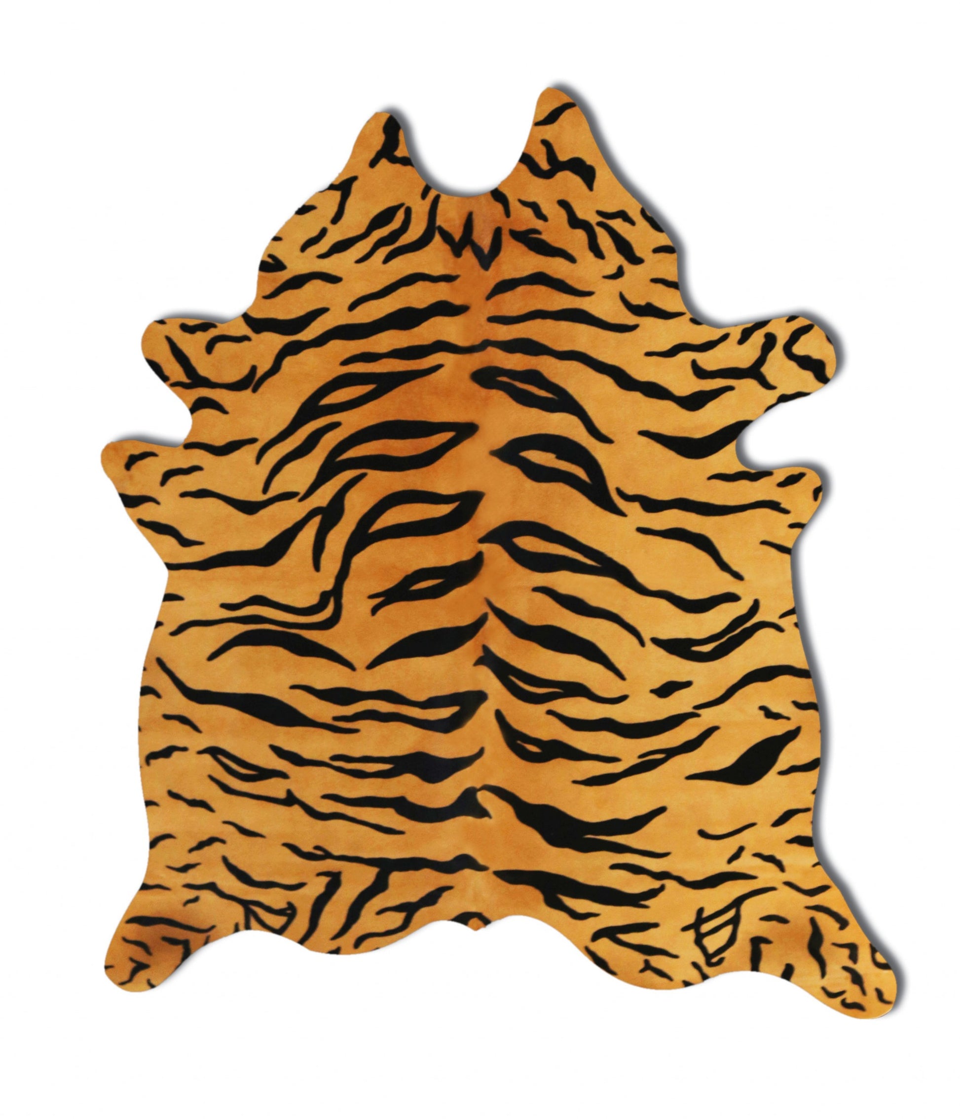 72" X 84" Tiger Chocolate On Natural Cowhide - Rug-Area Rugs-DECOROLALA