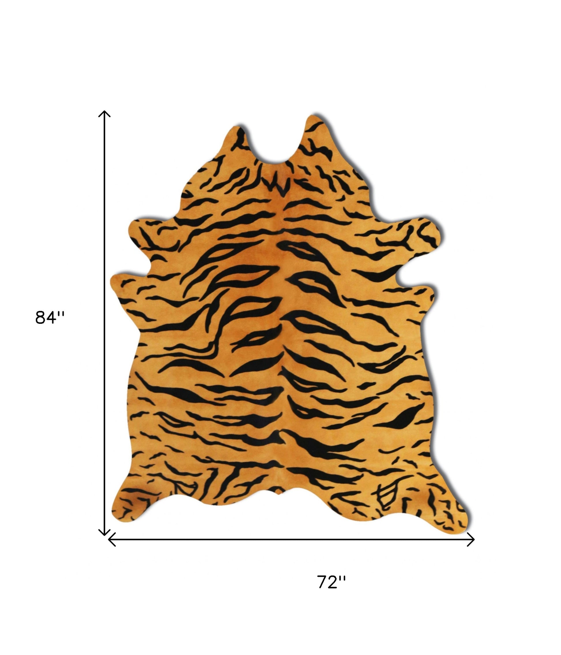 72" X 84" Tiger Chocolate On Natural Cowhide - Rug-Area Rugs-DECOROLALA