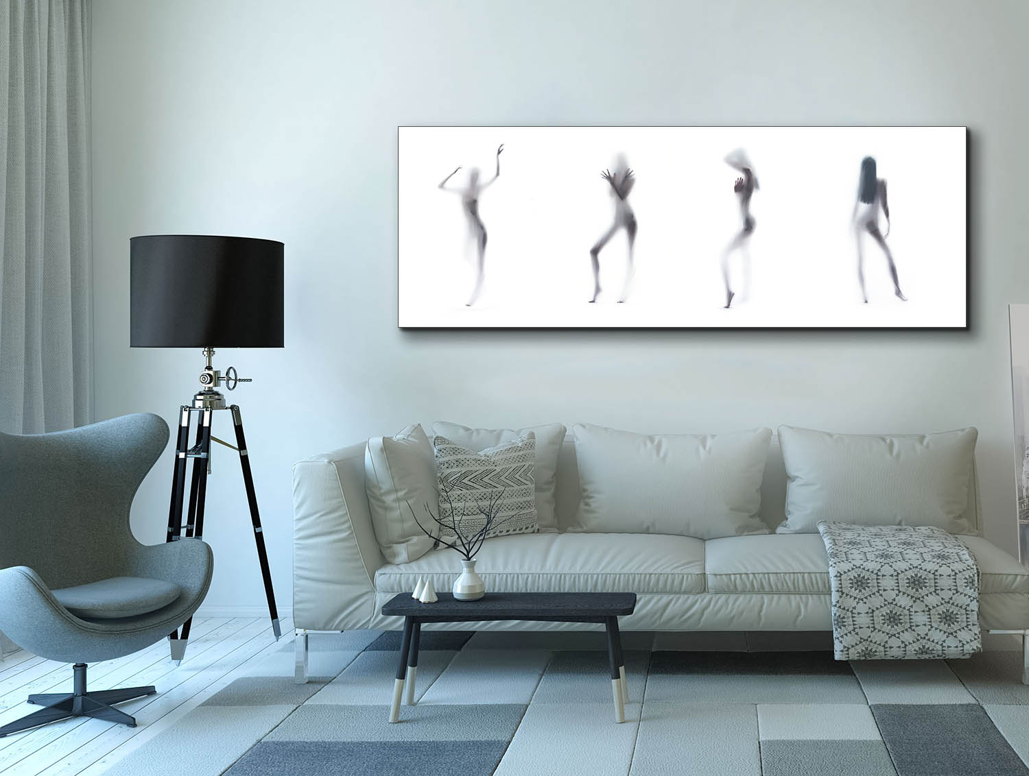 Silhouette of 4 Women-Canvas Printed-Abstract Wall Art-Wall Decor-DECOROLALA